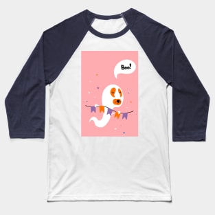 Dog in ghost costume Baseball T-Shirt